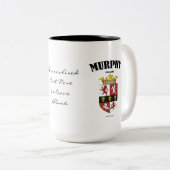 Murphy Familienwappen, Übersetzung und Bedeutung Zweifarbige Tasse (VorderseiteRechts)