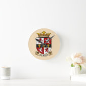Murphy Family Coat of Arms Round Clock Runde Wanduhr (Zuhause)