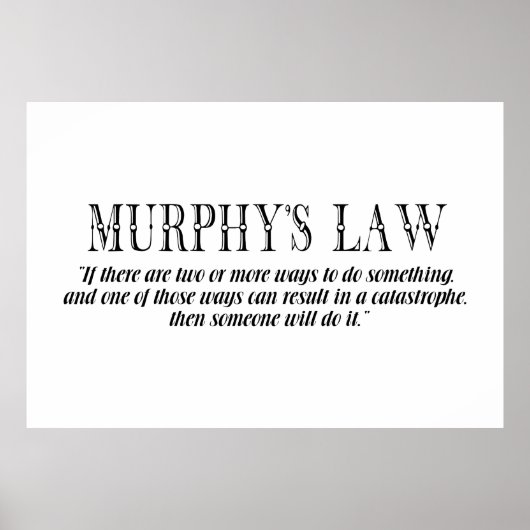 Murphy-Gesetz Poster (Vorne)