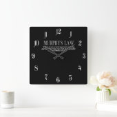 Murphy-Gesetz Quadratische Wanduhr (Zuhause)