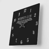 Murphy-Gesetz Quadratische Wanduhr (Winkel)