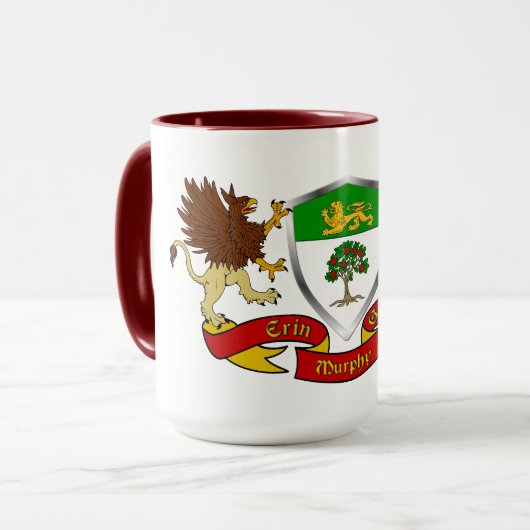 Murphy Irish Coat of Arms Shield Combo Tasse (Vorderseite Links)