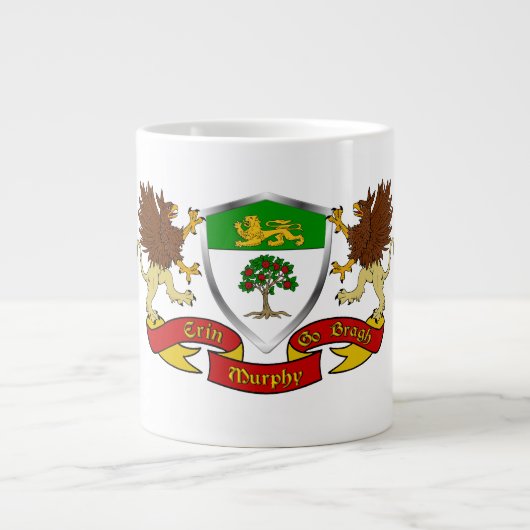 Murphy Irish Coat of Arms Shield Jumbo Tasse (Vorderseite)