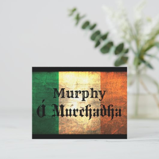 Murphy Irish Flag Postkarte (Stehend Vorderseite)