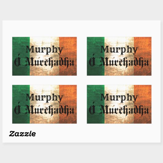 Murphy Irish Flag Rechteckiger Aufkleber (Blatt)