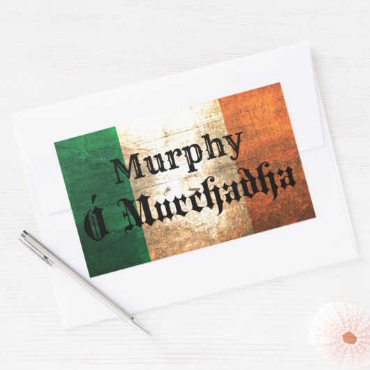 Murphy Irish Flag Rechteckiger Aufkleber (Umschlag)