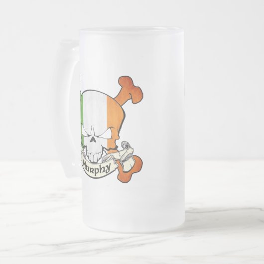 Murphy Irish Skull Mattglas Bierglas (Vorderseite Links)