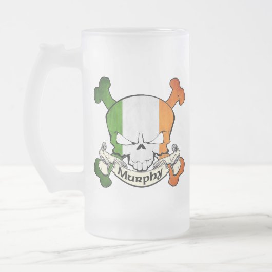 Murphy Irish Skull Mattglas Bierglas (Links)
