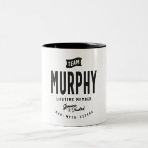 Murphy Lifetime Mitglied Personalisiert Name Murph Zweifarbige Tasse