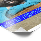 Murphy mit seinem komfortable blauen Decke-Foto Fotodruck (Ecke)