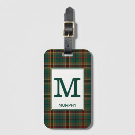 Murphy Tartan Green und Brown Kariertes Muster Gepäckanhänger