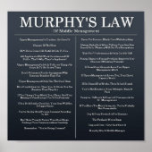 Murphys-Gesetze zur Mittelverwaltung Poster (Vorne)