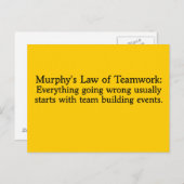 Murphy's Law for Teamwork Postkarte (Vorne/Hinten)
