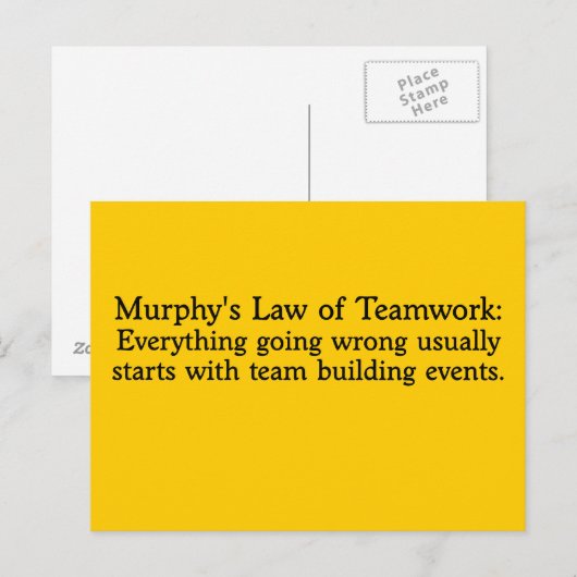 Murphy's Law for Teamwork Postkarte (Vorne/Hinten)