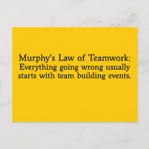 Murphy's Law for Teamwork Postkarte