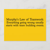 Murphy's Law for Teamwork Postkarte (Vorderseite)