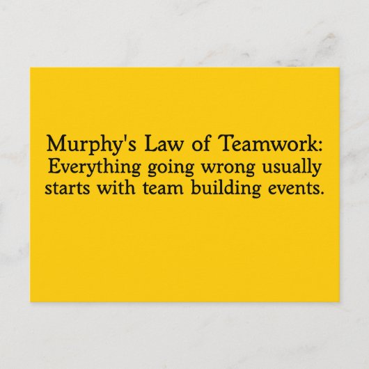 Murphy's Law for Teamwork Postkarte (Vorderseite)