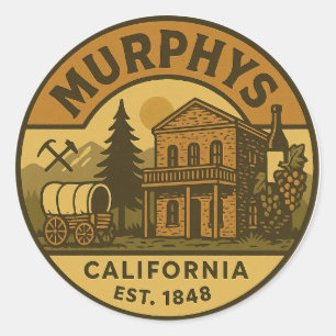 Murphys Vintages Emblem in Kalifornien Runder Aufkleber