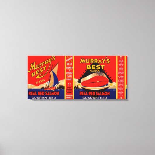 Murray Best Brand Lachs Label - Alaska Leinwanddruck (Vorderseite)