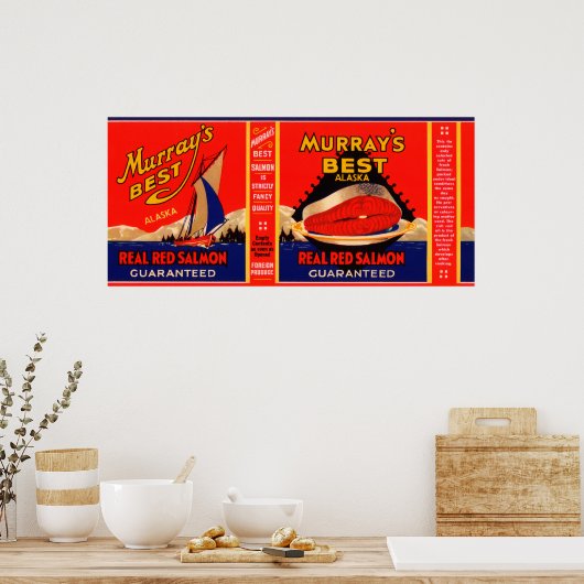 Murray Best Brand Lachs Label - Alaska Poster (Küche)