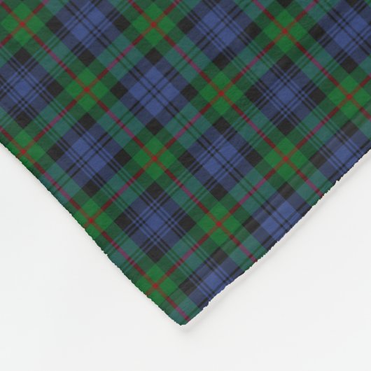 Murray Clan Green und Royal Blue Tartan Fleecedecke (Ecke)