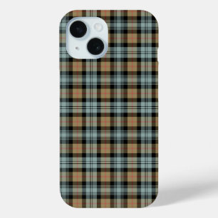 Murray Clan Tan und Mint Green Reproduction Tartan iPhone 15 Hülle