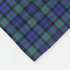 Murray Clan Turquoise und Royal Blue Modern Tartan Fleecedecke