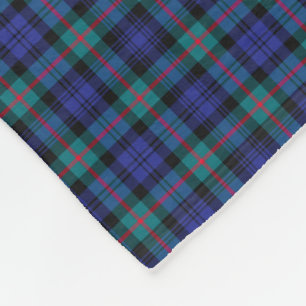 Murray Clan Turquoise und Royal Blue Modern Tartan Fleecedecke