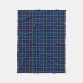 Murray Clan Turquoise und Royal Blue Modern Tartan Fleecedecke (Vorderseite)