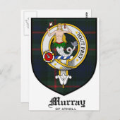 Murray Clan Wappen Abzeichen Tartan Postkarte (Vorne/Hinten)