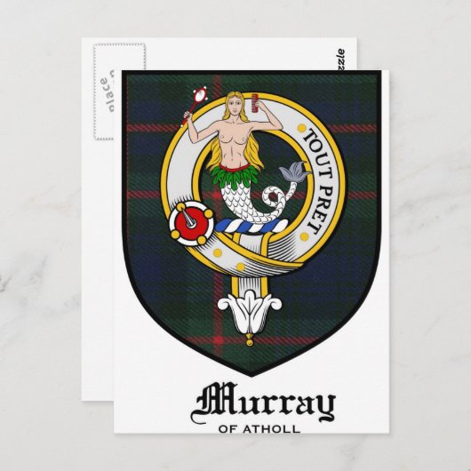 Murray Clan Wappen Abzeichen Tartan Postkarte (Vorne/Hinten)
