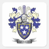Murray-Familienwappen-Wappen Quadratischer Aufkleber (Vorderseite)
