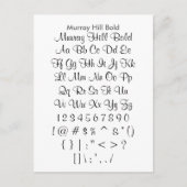 Murray Hill Bold - Zazzle Schriftart Sampler Sheet Postkarte (Vorderseite)