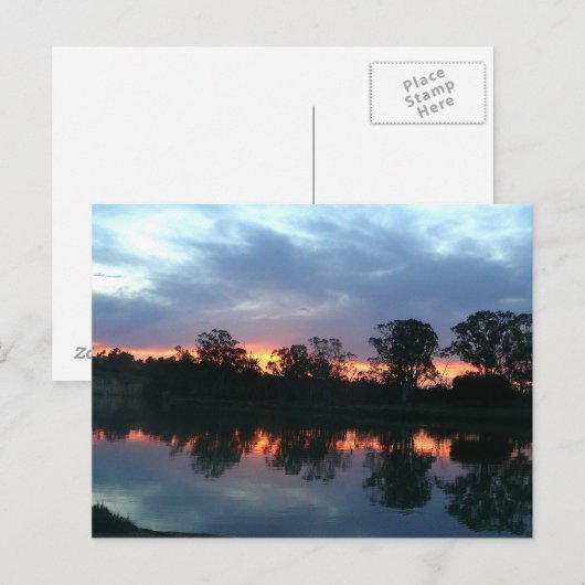 Murray River Sunset Postcard Postkarte (Vorne/Hinten)