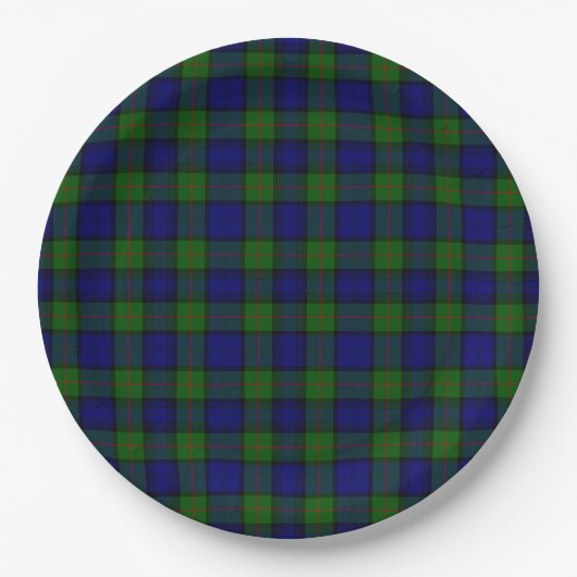 Murray tartan Blau kariert Pappteller (Vorderseite)