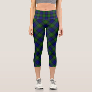 Murray tartan blue kariert capri leggings