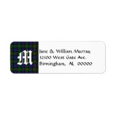 Murray Tartan Kariert Monogram Address Labels (Vorne)