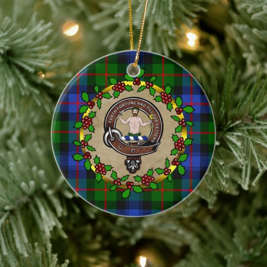 Murray von Atholl Clan Abzeichen & Tartan Personal Keramik Ornament (Baum)