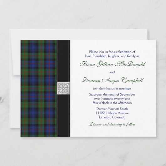 Murray von Atholl Tartan Wedding Einladung (Vorderseite)