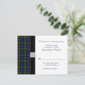Murray von Atholl Tartan Wedding RSVP Antwort (Stehend Vorderseite)