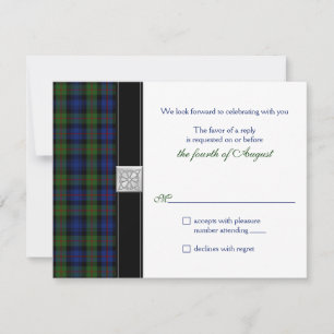 Murray von Atholl Tartan Wedding RSVP Antwort
