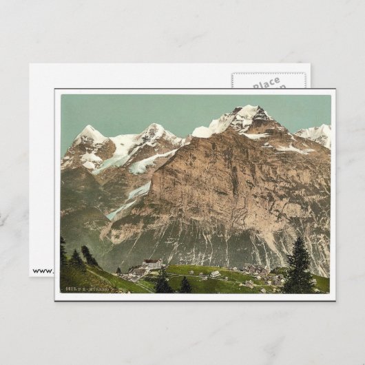 Murren, allgemeine Sicht, Berner Oberland, Schweiz Postkarte (Vorne/Hinten)