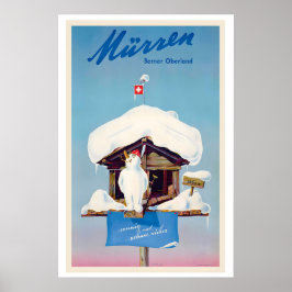 Mürren Bernese Oberland Switzerland Vintage Ski Poster