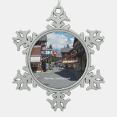 Murren, die Schweiz-Schneeflocke-Verzierung 1 Schneeflocken Zinn-Ornament (Vorderseite)