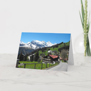 Murren, ein alpines Dorf in der Schweiz Feiertagskarte