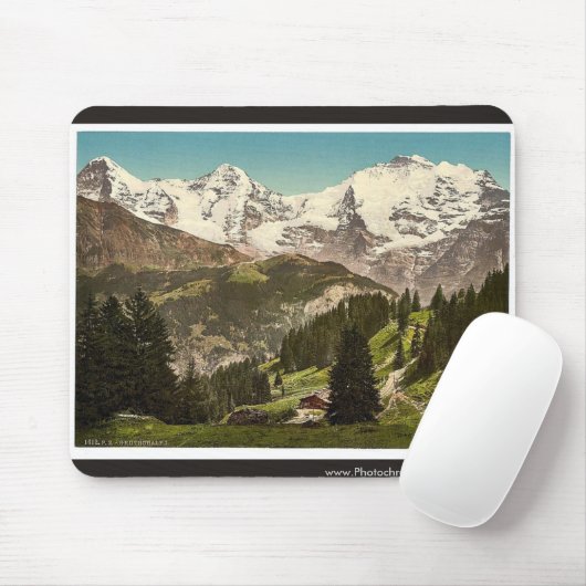 Murren, Grutschalp, I, Eiger, Monch und Jungfrau, Mousepad (Mit Mouse)