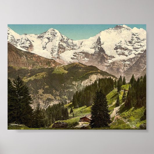 Murren, Grutschalp, I, Eiger, Monch und Jungfrau, Poster (Vorne)
