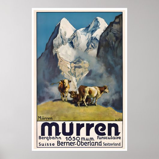 Murren Poster Schweizer Kunst Schweiz Druck Berner (Vorne)