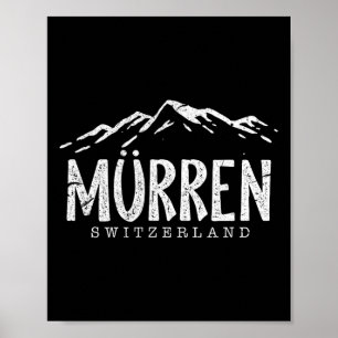Murren Schweiz Berge Schweizer Skifahrer Skifahren Poster