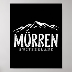 Mürren Schweiz Berge Schweizer Skifahrer Skifahren Poster